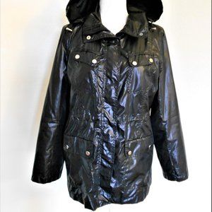 Style&co Hooded Windbreaker Size S Black